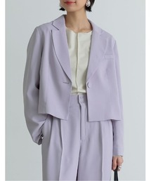 Re:EDIT | [2021S/S COLLECTION]カラーツイルクロップドテーラードジャケット(テーラードジャケット)