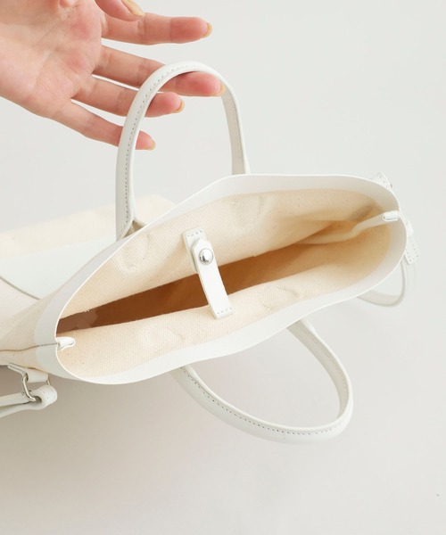 YAHKI（ヤーキ）の「【YAHKI(ヤーキ)】キャンバスレザー切り替えショルダーバッグ/YH-390（ショルダーバッグ・レディース・ホワイト/ブラック・FREE）」の13枚目の写真