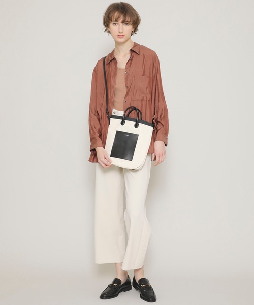 YAHKI（ヤーキ）の「【YAHKI(ヤーキ)】キャンバスレザー切り替えショルダーバッグ/YH-390（ショルダーバッグ・レディース・ホワイト/ブラック・FREE）」の7枚目の写真