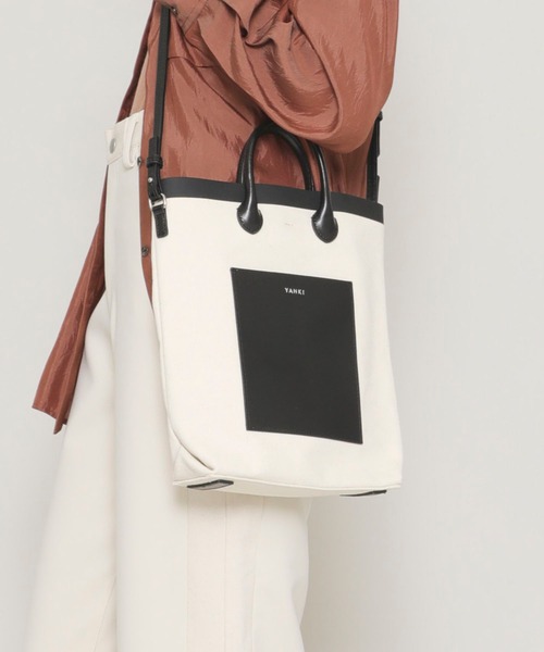 YAHKI（ヤーキ）の「【YAHKI(ヤーキ)】キャンバスレザー切り替えショルダーバッグ/YH-390（ショルダーバッグ・レディース・ホワイト/ブラック・FREE）」の5枚目の写真