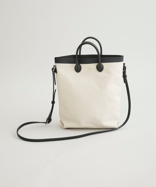 YAHKI（ヤーキ）の「【YAHKI(ヤーキ)】キャンバスレザー切り替えショルダーバッグ/YH-390（ショルダーバッグ・レディース・ホワイト/ブラック・FREE）」の4枚目の写真