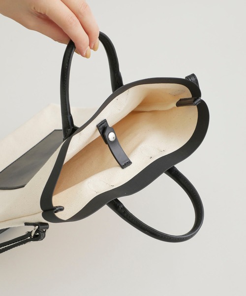 YAHKI（ヤーキ）の「【YAHKI(ヤーキ)】キャンバスレザー切り替えショルダーバッグ/YH-390（ショルダーバッグ・レディース・ホワイト/ブラック・FREE）」の8枚目の写真