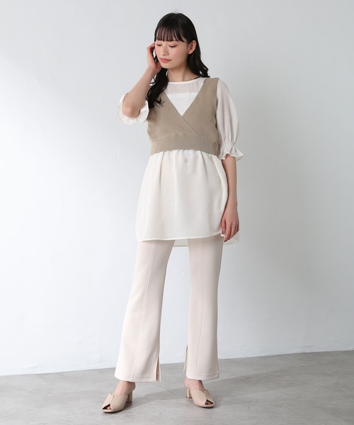 Honeys（ハニーズ）の「ビスチェ付チュニック（シャツ/ブラウス・レディース・ベージュ/ブラック/モカ/ミント・M/L/S）」の17枚目の写真