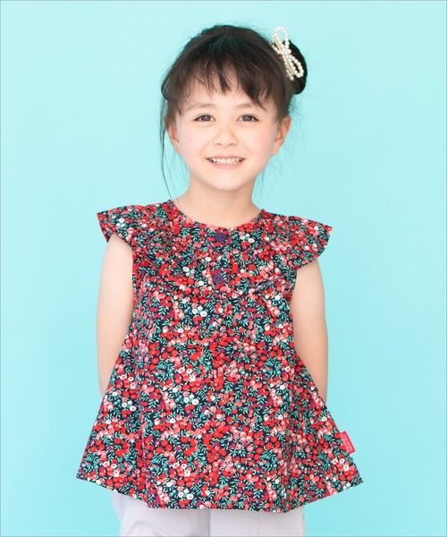 RAGMART（ラグマート）の「2ウェイノースリーブプリントブラウス 花柄 レモン柄 果実柄（シャツ/ブラウス・キッズ・ベージュ/レッド/ピンク・110cm/120cm/100cm/130cm）」の3枚目の写真