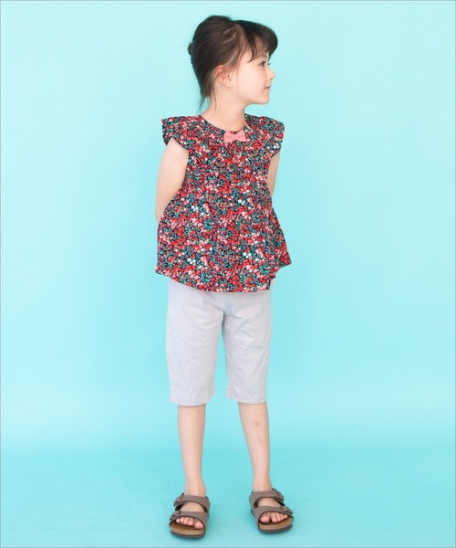 RAGMART（ラグマート）の「2ウェイノースリーブプリントブラウス 花柄 レモン柄 果実柄（シャツ/ブラウス・キッズ・ベージュ/レッド/ピンク・110cm/120cm/100cm/130cm）」の6枚目の写真