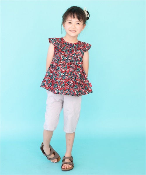 RAGMART（ラグマート）の「2ウェイノースリーブプリントブラウス 花柄 レモン柄 果実柄（シャツ/ブラウス・キッズ・ベージュ/レッド/ピンク・110cm/120cm/100cm/130cm）」の10枚目の写真