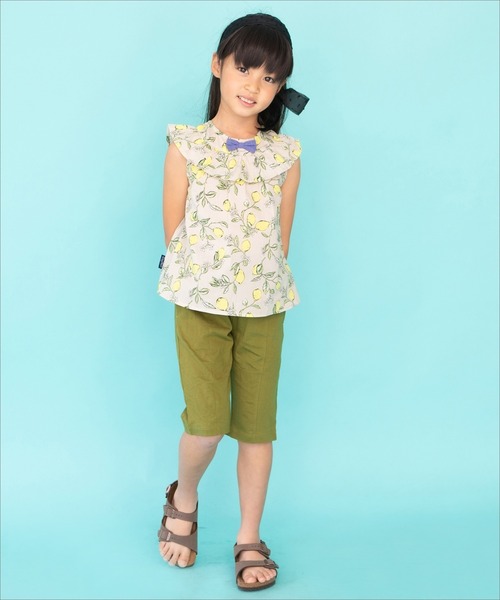 RAGMART（ラグマート）の「2ウェイノースリーブプリントブラウス 花柄 レモン柄 果実柄（シャツ/ブラウス・キッズ・ベージュ/レッド/ピンク・110cm/120cm/100cm/130cm）」の9枚目の写真