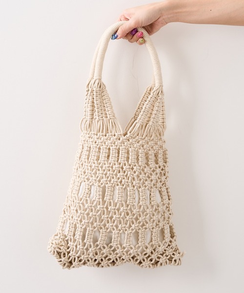 RASVOA(ラスボア)の「【WEB限定】巾着付きマクラメバッグ(ハンドバッグ・レディース・ベージュ/アイボリー・FREE)」の7枚目の写真