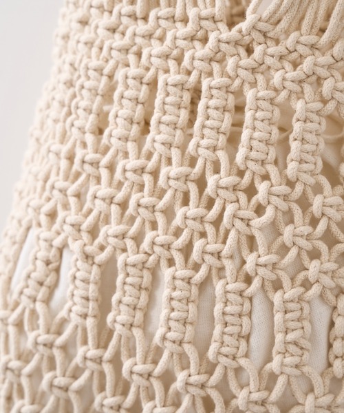 RASVOA(ラスボア)の「【WEB限定】巾着付きマクラメバッグ(ハンドバッグ・レディース・ベージュ/アイボリー・FREE)」の8枚目の写真