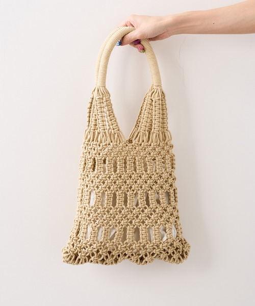RASVOA(ラスボア)の「【WEB限定】巾着付きマクラメバッグ(ハンドバッグ・レディース・ベージュ/アイボリー・FREE)」の10枚目の写真