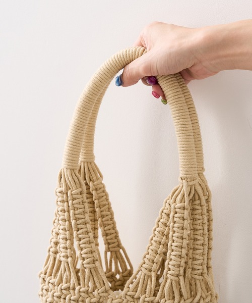 RASVOA(ラスボア)の「【WEB限定】巾着付きマクラメバッグ(ハンドバッグ・レディース・ベージュ/アイボリー・FREE)」の12枚目の写真