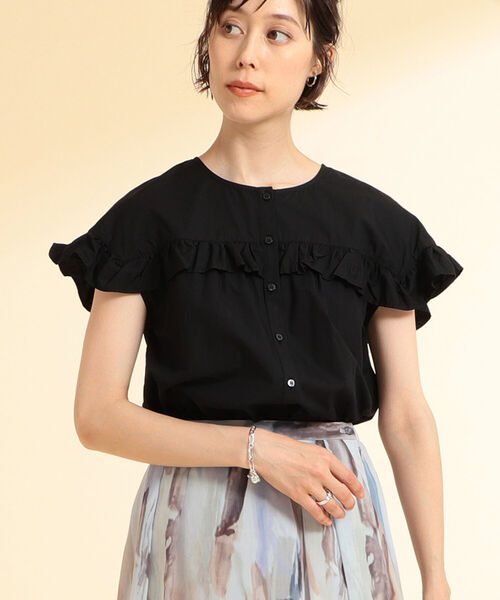 Ray BEAMS(レイビームス)の「Ray BEAMS / フリル ヨーク フレンチ スリーブ(シャツ/ブラウス・レディース・ホワイト/ブラック/ラベンダー・ONE SIZE)」の5枚目の写真