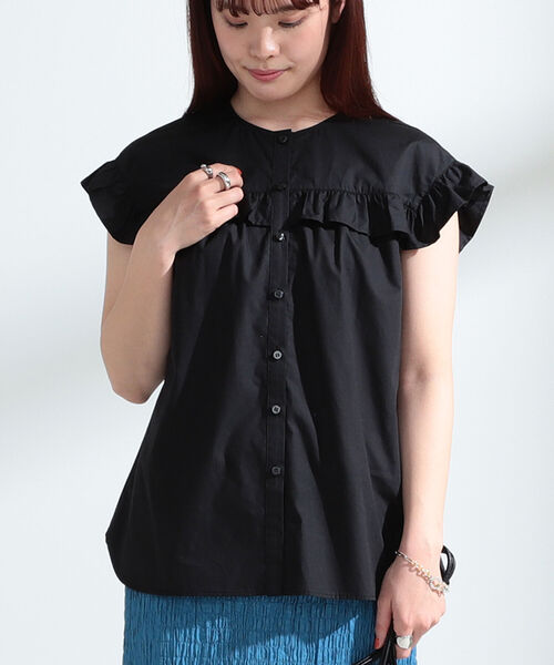 Ray BEAMS(レイビームス)の「Ray BEAMS / フリル ヨーク フレンチ スリーブ(シャツ/ブラウス・レディース・ホワイト/ブラック/ラベンダー・ONE SIZE)」の6枚目の写真