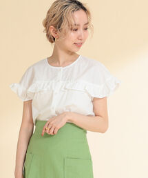 Ray BEAMS | Ray BEAMS / フリル ヨーク フレンチ スリーブ(シャツ/ブラウス)