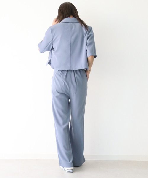 Avvenente（アベネンテ）の「【Avvenente】ハーフスリーブショートシャツ×パンツセットアップ（シャツ/ブラウス・レディース・ブラック/ブルー・M）」の20枚目の写真