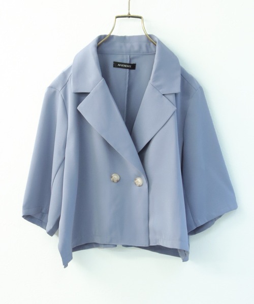 Avvenente（アベネンテ）の「【Avvenente】ハーフスリーブショートシャツ×パンツセットアップ（シャツ/ブラウス・レディース・ブラック/ブルー・M）」の14枚目の写真