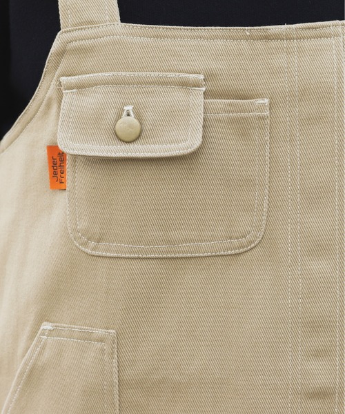 PairPair（ペアペア）の「ステッチジャンスカ/長さ調節自由自在（ジャンパースカート・レディース・ダークブラウン/アイボリー/ベージュ・FREE）」の15枚目の写真