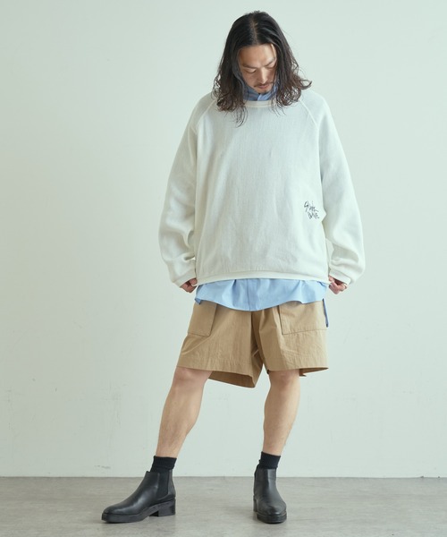 ESSAY(エッセイ)の「【ESSAY/エッセイ】RUSSEL MESH SWEATER(ラッセルメッシュスウェット)(Tシャツ/カットソー・メンズ・ホワイト/ブラック・2)」の6枚目の写真