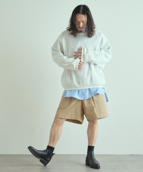 ESSAY(エッセイ)の「【ESSAY/エッセイ】RUSSEL MESH SWEATER(ラッセルメッシュスウェット)(Tシャツ/カットソー・メンズ・ホワイト/ブラック・2)」の8枚目の写真
