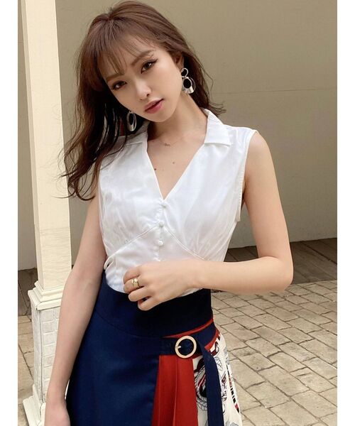 RESEXXY(リゼクシー)の「ノースリーブシャツ(シャツ/ブラウス・レディース・オフホワイト/ブラック/ベージュ・FREE)」の19枚目の写真