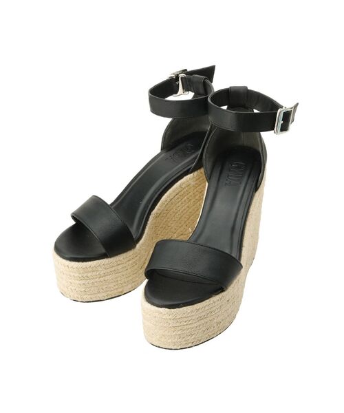 GYDA（ジェイダ）の「アンクルベルトウェッジジュートサンダル（サンダル・レディース・ブラック/ブラウン・SMALL/MEDIUM/LARGE）」の4枚目の写真