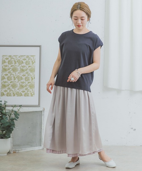 ITEMS URBANRESEARCH（アイテムズ アーバンリサーチ）の「リバーシブルシャイニースカート（スカート・レディース・ベージュ/グレー/ラベンダー・FREE）」の13枚目の写真