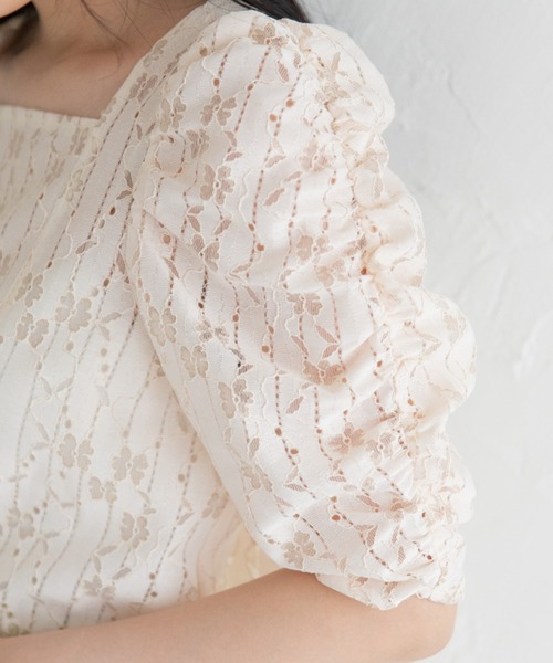 Mysa&Liina（ミーサリーナ）の「フラワーレーススクエアネックプルオーバー（Tシャツ/カットソー・レディース・アイボリー/カーキ/ブラック・M）」の19枚目の写真