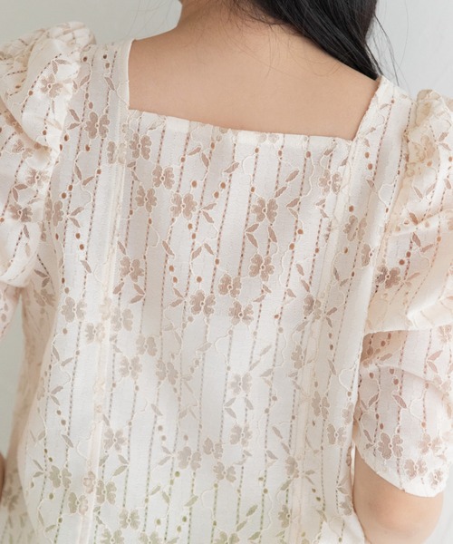 Mysa&Liina（ミーサリーナ）の「フラワーレーススクエアネックプルオーバー（Tシャツ/カットソー・レディース・アイボリー/カーキ/ブラック・M）」の21枚目の写真