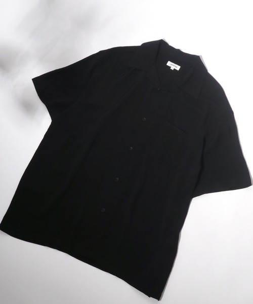 Salong hameu(サロン ハミュー)の「無地・総柄レーヨンアロハシャツ メンズ レディース ユニセックス/半袖開襟シャツ/オープンカラーシャツ(シャツ/ブラウス・メンズ・ブラック/ブルー/マルチ/ブラック×グレー/ライトカーキ/ホワイト×グレー/グレイッシュベージュ/ホワイト系その他/ブラック系その他/ブラック系その他2/ホワイト系その他2/ブルー系その他/カラフル/ネイビー系・LL/M/L/S)」の5枚目の写真