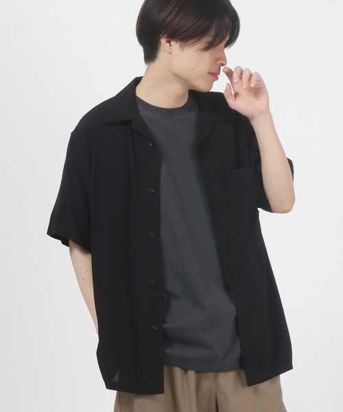 NO BOUNDARIES 総柄　シャツ　レーヨン　半袖 NO BOUNDARIES 半袖シャツ レーヨン マルチカラー テロ感 総柄
