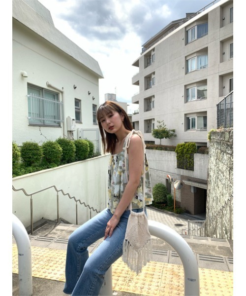 moussy マウジー　FLOWER PAINT STRAP セットアップ MOUSSY（マウジー）の「FLOWER PAINT STRAP トップス（タンク
