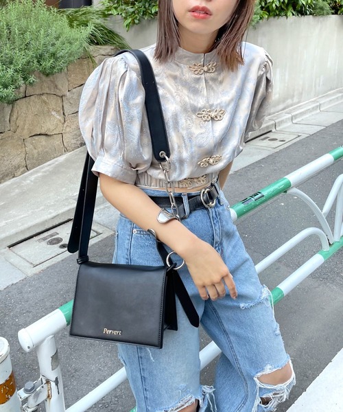 WHO'S WHO gallery（フーズフーギャラリー）の「ミニチャイナブラウス（シャツ/ブラウス・レディース・ブラック/パープル/キナリ・FREE）」の21枚目の写真