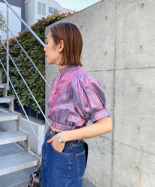 WHO'S WHO gallery（フーズフーギャラリー）の「ミニチャイナブラウス（シャツ/ブラウス・レディース・ブラック/パープル/キナリ・FREE）」の9枚目の写真