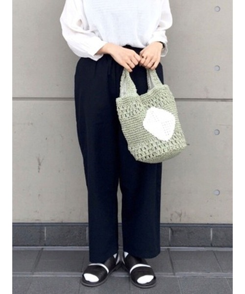 Samansa Mos2（サマンサ モスモス）の「カラーイージーパンツ（その他パンツ・レディース・ベージュ/パープル/ネイビー/ピンク/グリーン・ﾌﾘ-）」の3枚目の写真