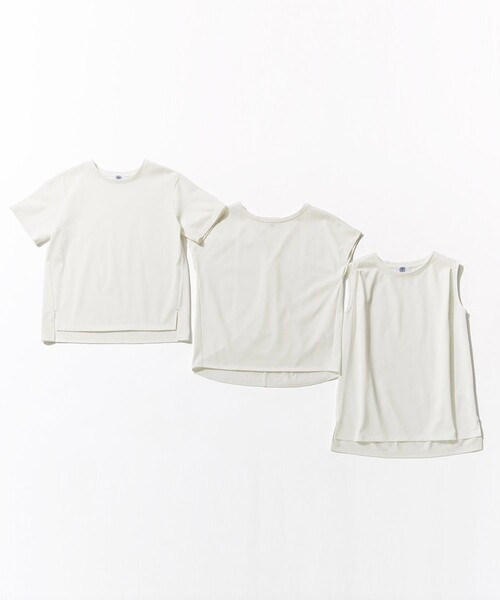 J.PRESS Ladies(J.プレス レディス)の「【WEB限定】防汚Tシャツ フレンチスリーブ(Tシャツ/カットソー・レディース・ベージュ系/ホワイト系・SMALL)」の7枚目の写真