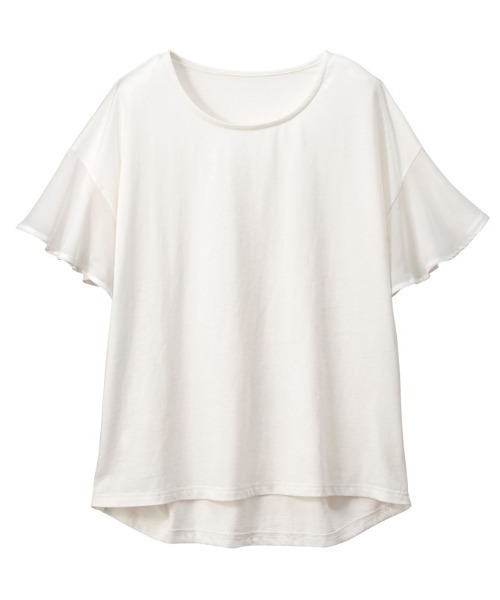 GeeRA(ジーラ)の「シフォン袖サイドタックカットソー(Tシャツ/カットソー・レディース・ホワイト/ブラック/ブルー・MEDIUM/LARGE/SMALL/XX-LARGE/X-LARGE)」の4枚目の写真