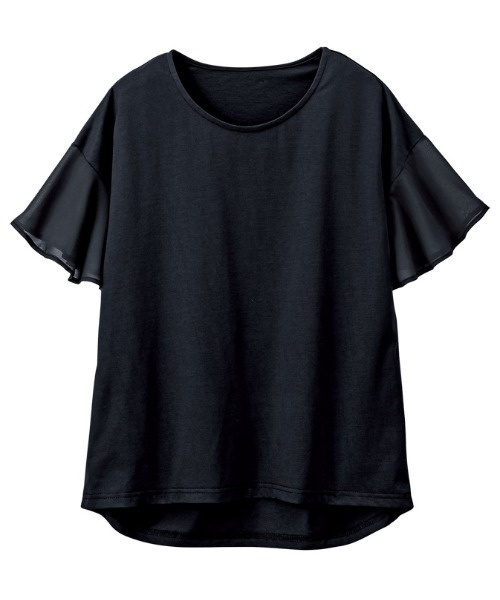 GeeRA(ジーラ)の「シフォン袖サイドタックカットソー(Tシャツ/カットソー・レディース・ホワイト/ブラック/ブルー・MEDIUM/LARGE/SMALL/XX-LARGE/X-LARGE)」の5枚目の写真