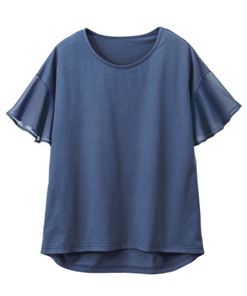 GeeRA(ジーラ)の「シフォン袖サイドタックカットソー(Tシャツ/カットソー・レディース・ホワイト/ブラック/ブルー・MEDIUM/LARGE/SMALL/XX-LARGE/X-LARGE)」の6枚目の写真