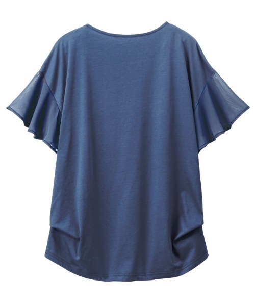 GeeRA(ジーラ)の「シフォン袖サイドタックカットソー(Tシャツ/カットソー・レディース・ホワイト/ブラック/ブルー・MEDIUM/LARGE/SMALL/XX-LARGE/X-LARGE)」の7枚目の写真