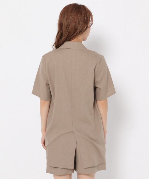 mysty woman（ミスティウーマン）の「リネンハーフスリーブライトジャケット 951764（テーラードジャケット・レディース・ダークブラウン/アイボリー/ダークベージュ・FREE）」の14枚目の写真