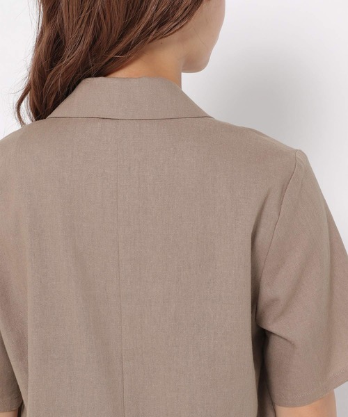 mysty woman（ミスティウーマン）の「リネンハーフスリーブライトジャケット 951764（テーラードジャケット・レディース・ダークブラウン/アイボリー/ダークベージュ・FREE）」の20枚目の写真