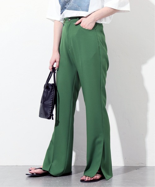 JOINT WORKS（ジョイントワークス）の「J-ツイルクロススリットパンツ（スラックス・レディース・ネイビー/サックスブルー/グリーン・SMALL/MEDIUM）」の2枚目の写真