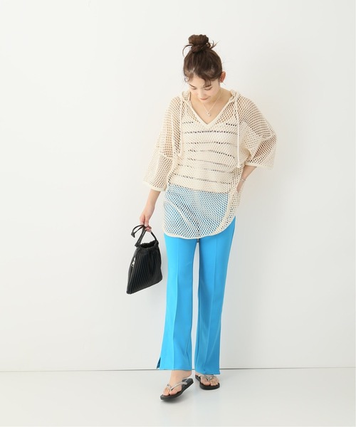 JOINT WORKS（ジョイントワークス）の「J-ツイルクロススリットパンツ（スラックス・レディース・ネイビー/サックスブルー/グリーン・SMALL/MEDIUM）」の21枚目の写真