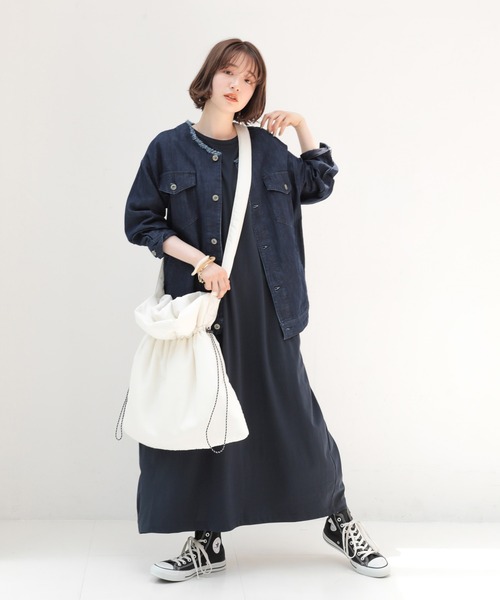 AMERICAN HOLIC（アメリカンホリック）の「【WEB限定】ボンディングギャザートート（トートバッグ・レディース・ブラック/カーキ/アイボリー・FREE）」の10枚目の写真