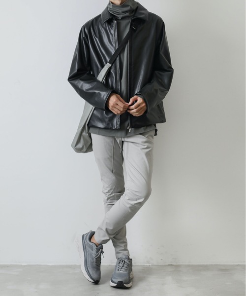 メンズウェア L/S THICK COLLAR CREW NECK SHIRT L.GREY ATTACHMENT（アタッチメント）の「COOLMAX SMOOTH CLOTH HIGH NECKED T