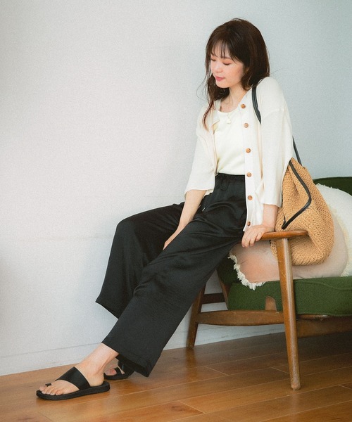 GLOBAL WORK（グローバルワーク）の「トロミイージーパンツ/951676（その他パンツ・レディース・ブラック/ライトグリーン/ダークブラウン・LARGE/MEDIUM）」の18枚目の写真