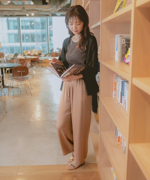 GLOBAL WORK（グローバルワーク）の「トロミイージーパンツ/951676（その他パンツ・レディース・ブラック/ライトグリーン/ダークブラウン・LARGE/MEDIUM）」の19枚目の写真