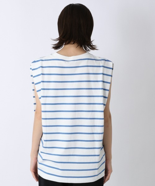 JEANASIS（ジーナシス）の「ボーダーショルダータックNS/216343（Tシャツ/カットソー・レディース・ブルー・FREE）」の6枚目の写真