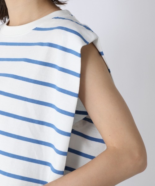 JEANASIS（ジーナシス）の「ボーダーショルダータックNS/216343（Tシャツ/カットソー・レディース・ブルー・FREE）」の9枚目の写真