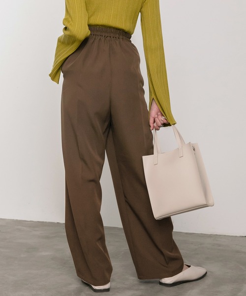 BONLECILL（ボンルシール）の「2タック センタープレス カラーワイドパンツ（スラックス・レディース・ブラック/ベージュ/ブラウン/レッド/グリーン・FREE）」の14枚目の写真